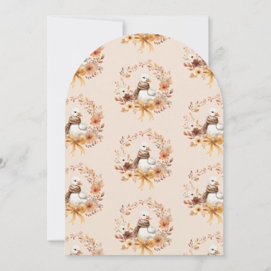 Silly Goose Fall Arch Baby shower Invitation 招待状 (裏面)