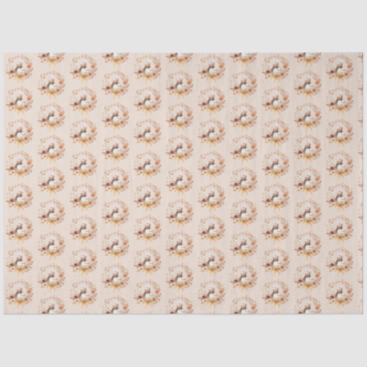 Silly Goose Fall Wreath Baby shower 薄葉紙 (正面)