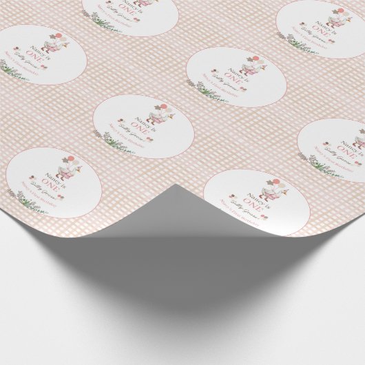 Silly Goose First Birthday Brown ラッピングペーパー (角)