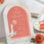 Silly Goose First Birthday Invitation Personalized 招待状
