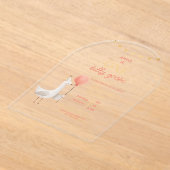 Silly Goose First Birthday Personalized Arch Party アクリル招待状 (レイダウン)
