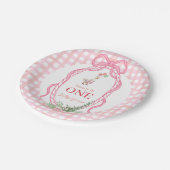 Silly Goose First Birthday Pink  ペーパープレート (アングル)
