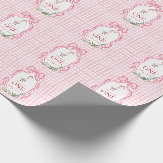 Silly Goose First Birthday Pink  ラッピングペーパー (角)