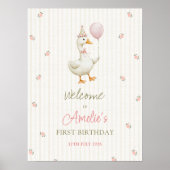 Silly Goose First Birthday Welcome Poster ポスター (正面)