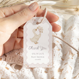 Silly Goose Floral Baby Shower Thank You Gift Tag ギフトタグ