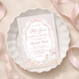 Silly Goose Flower Girl Baby Shower  招待状