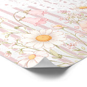 Silly Goose Flower Lace Girl Baby Shower Welcome ポスター (角)