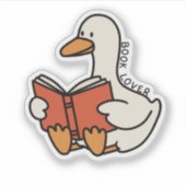 Silly Goose Funny Book Lover Bookish Book Club シール (正面)