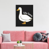 Silly Goose Funny Cartoon Goose キャンバスプリント (インサイチュ (リビング))