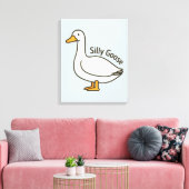 Silly Goose Funny Cartoon Goose キャンバスプリント (インサイチュ (リビング))