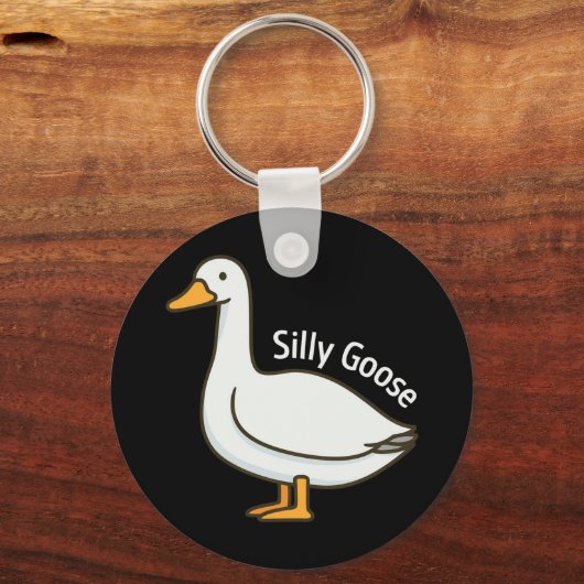 Silly Goose Funny Cartoon Goose キーホルダー (裏面)
