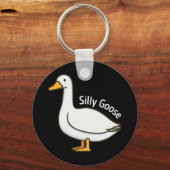 Silly Goose Funny Cartoon Goose キーホルダー (正面)