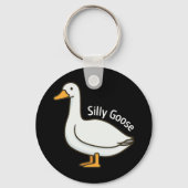 Silly Goose Funny Cartoon Goose キーホルダー (裏面)