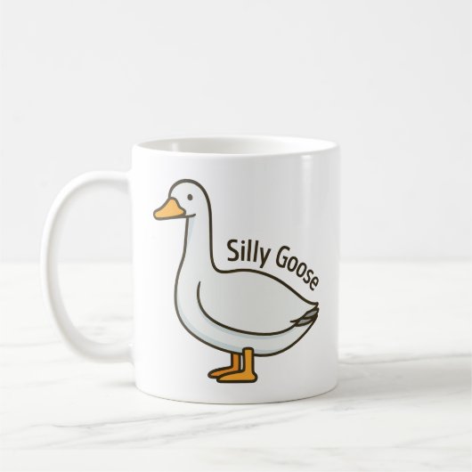 Silly Goose Funny Cartoon Goose コーヒーマグカップ (左)