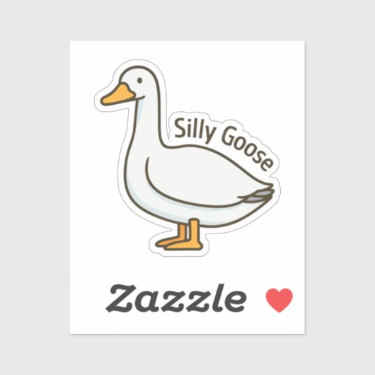 Silly Goose Funny Cartoon Goose シール (シート)