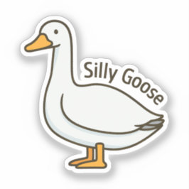 Silly Goose Funny Cartoon Goose シール