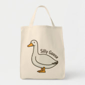 Silly Goose Funny Cartoon Goose トートバッグ (正面)