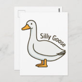 Silly Goose Funny Cartoon Goose ポストカード (正面/裏面)