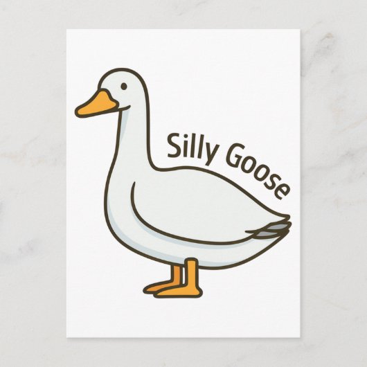 Silly Goose Funny Cartoon Goose ポストカード (正面)