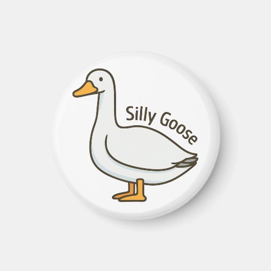 Silly Goose Funny Cartoon Goose マグネット (正面)