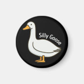 Silly Goose Funny Cartoon Goose マグネット (正面)
