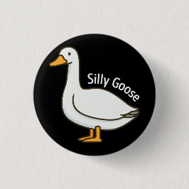 Silly Goose Funny Cartoon Goose 缶バッジ