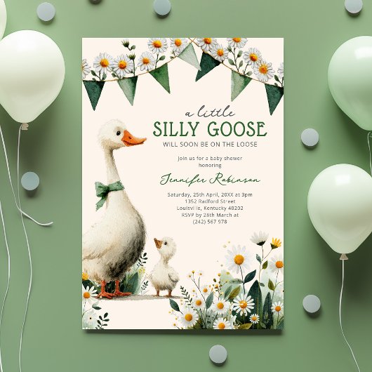 Silly Goose Gender Neutral Baby Shower 招待状