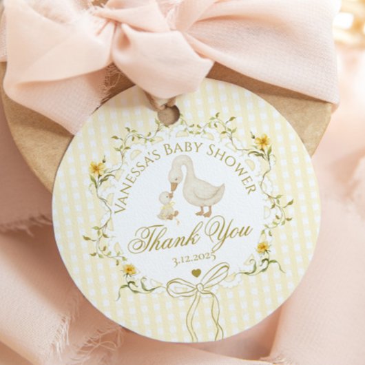 Silly Goose Gender neutral Gingham Thank you フェイバータグ