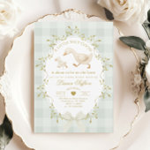 Silly Goose Gender neutral Sage Baby Shower 招待状