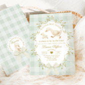 Silly Goose Gender neutral Sage Baby Shower 招待状