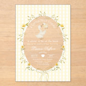 Silly Goose Gender neutral Whimsical Baby Shower アクリル招待状 (正面)