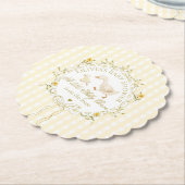 Silly Goose Gender neutral Yellow Baby Shower ペーパーコースター (アングル)
