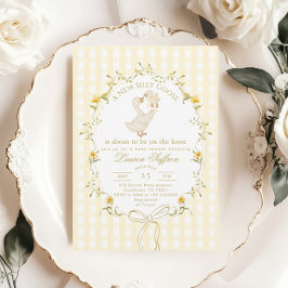 Silly Goose Gender neutral Yellow Baby Shower 招待状