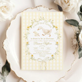 Silly Goose Gender neutral Yellow Baby Shower 招待状