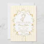 Silly Goose Gender neutral Yellow Baby Shower 招待状 (正面)