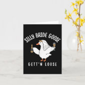 Silly Goose Gettin Loose Bride Squad Bachelorette  カード (黄色い花)