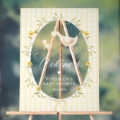 Silly Goose Gingham Baby Shower Welcome アクリルサイン (ニュートラル)