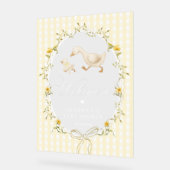 Silly Goose Gingham Baby Shower Welcome アクリルサイン (傾斜)