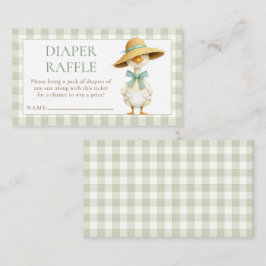 Silly Goose Gingham Diaper Raffle Baby Shower  エンクロージャーカード