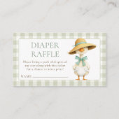 Silly Goose Gingham Diaper Raffle Baby Shower  エンクロージャーカード (正面)