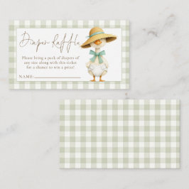 Silly Goose Gingham Diaper Raffle Baby Shower  エンクロージャーカード