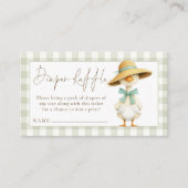 Silly Goose Gingham Diaper Raffle Baby Shower エンクロージャーカード (正面)
