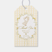 Silly Goose Gingham Kids Birthday Spring Thank you ギフトタグ (正面)