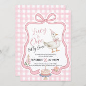 Silly Goose Girl 1st Birthday Invitation 招待状 (正面/裏面)