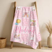 Silly Goose Girl Design Pink  フリースブランケット