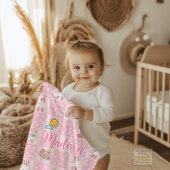 Silly Goose Girl Design Pink  フリースブランケット