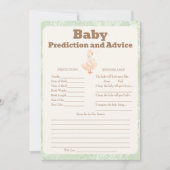 Silly Goose Green Baby Predictions & Advice Card 招待状 (正面)
