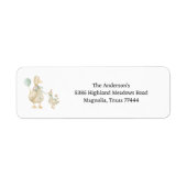Silly Goose Green Baby Shower Return Address ラベル (正面)