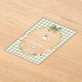Silly Goose Green Gingham Baby Shower アクリル招待状 (レイダウン)