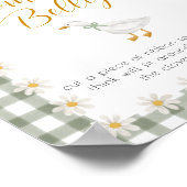 Silly Goose Green Gingham Baby Shower Game  ポスター (角)